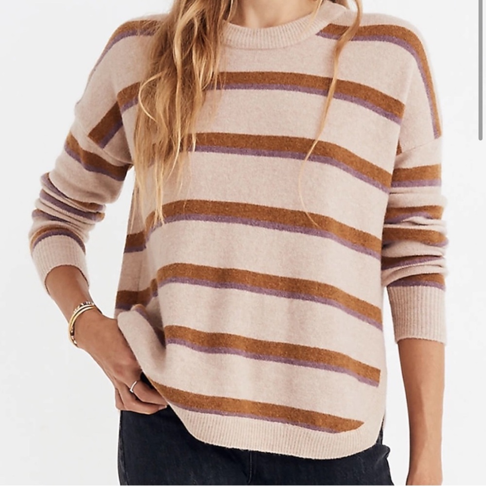 Madewell Westlake Striped Wool Alpaca Coziest Yarn Pullover Sweater, Size XXS